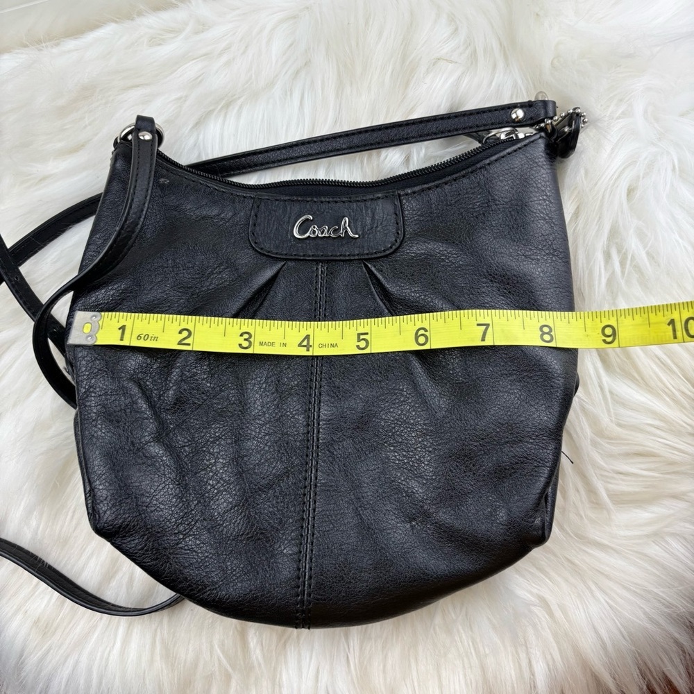 COACH BlACK LEATHE CROSSBODY BAG - Picture 7 of 8